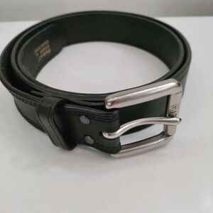 Ariat Black Leather Belt with Silver Buckle